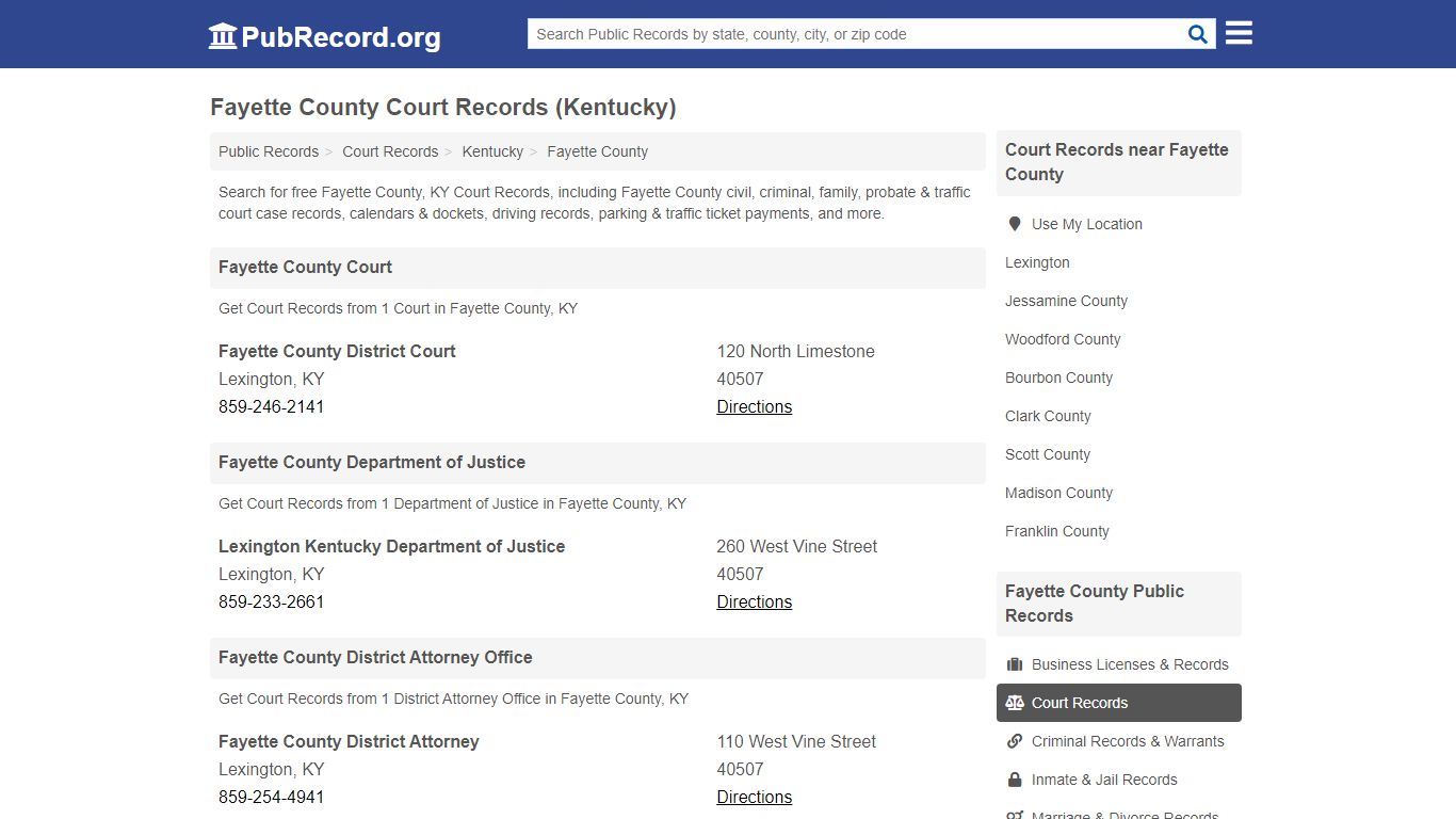 Free Fayette County Court Records (Kentucky Court Records) - PubRecord.org